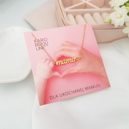 Pozłacany naszyjnik - napis MAMA