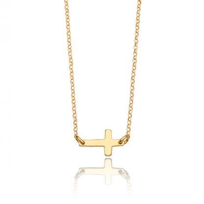 Pozłacany naszyjnik - minimalistyczny krzyżyk