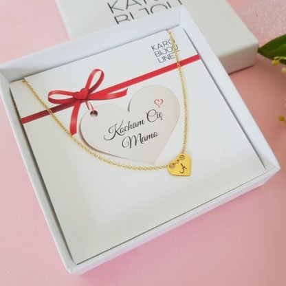 Pozłacany naszyjnik z personalizowanym sercem