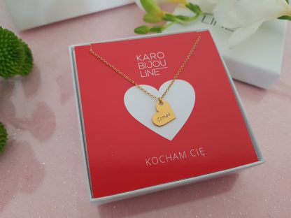 Pozłacany naszyjnik z personalizowanym sercem - obrazek 3
