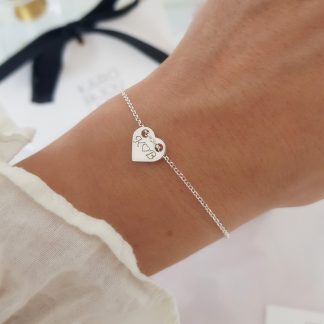 Bransoletka - srebrne serce celebrytki z dowolnym grawerunkiem
