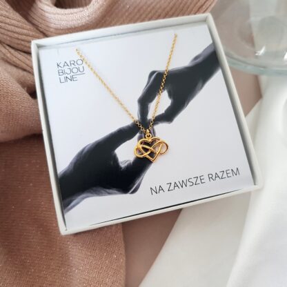 Pozłacany naszyjnik - serce z nieskończonością
