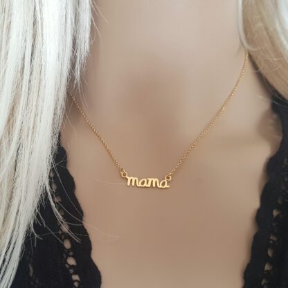 Pozłacany naszyjnik - napis MAMA - obrazek 4