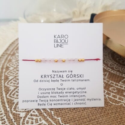 Bransoletka na sznurku - "OCZYSZCZANIE" - KRYSZTAŁ GÓRSKI - obrazek 2