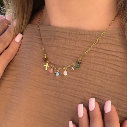 Naszyjnik miłości z naturalnych kamieni - choker