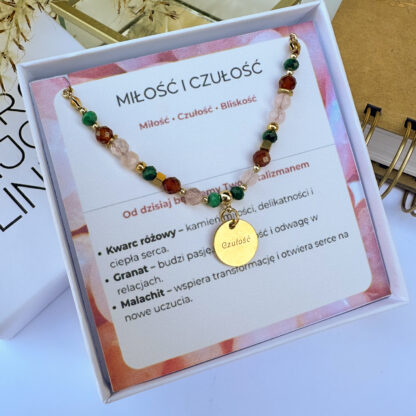 Naszyjnik miłości z naturalnych kamieni, z GRAWEREM
