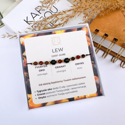 Bransoletka na sznurku ZODIAK - "LEW"