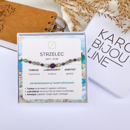 Bransoletka na sznurku ZODIAK - "STRZELEC"
