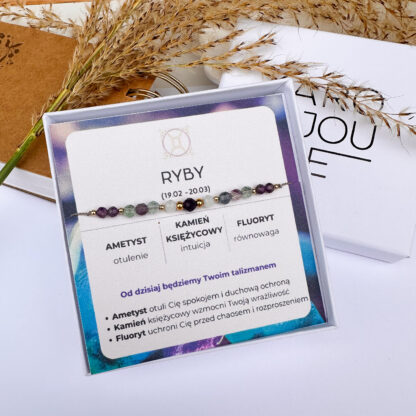 Bransoletka na sznurku ZODIAK - "RYBY"