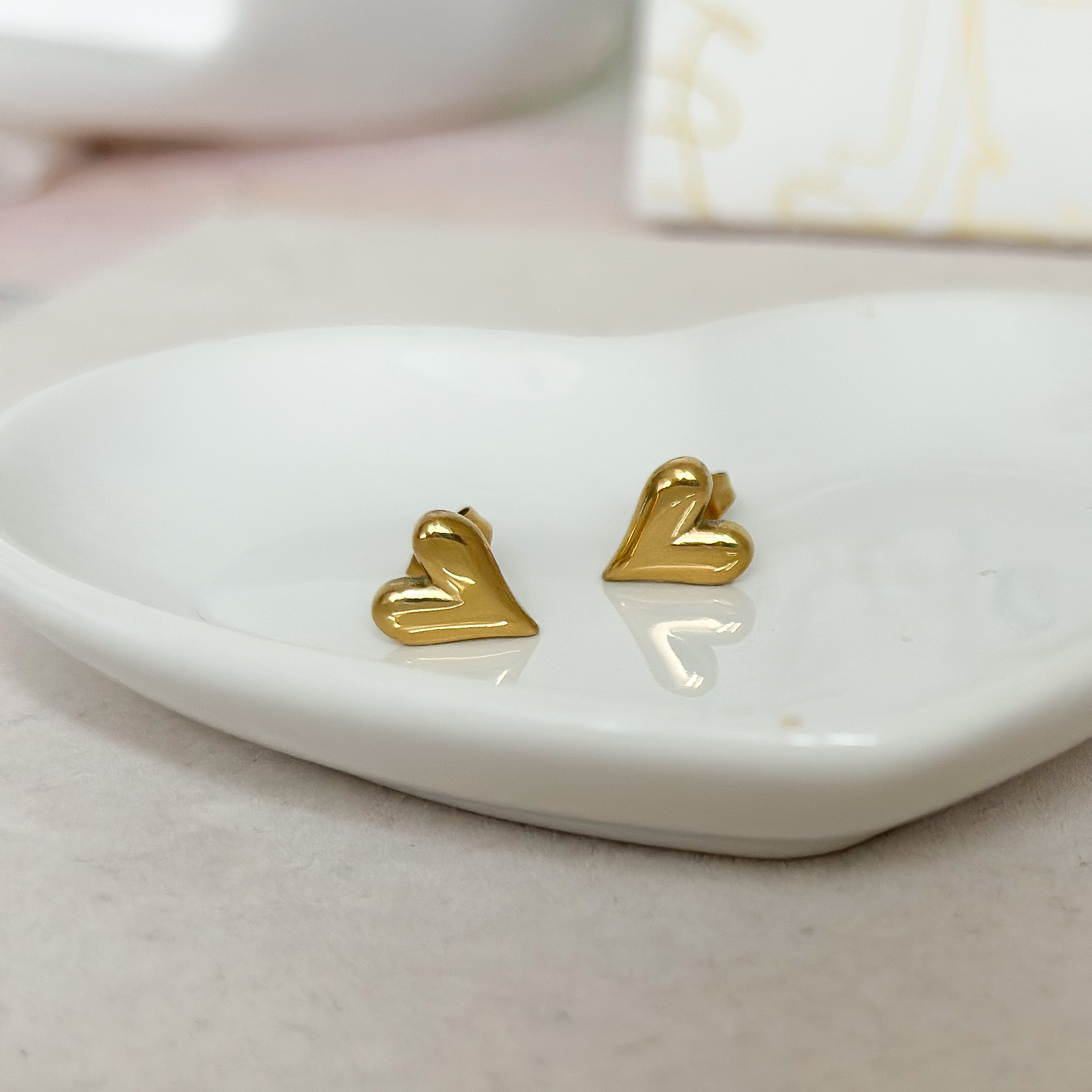 Kolczyki - sztyfty, serca ze stali szlachetnej - obrazek 2