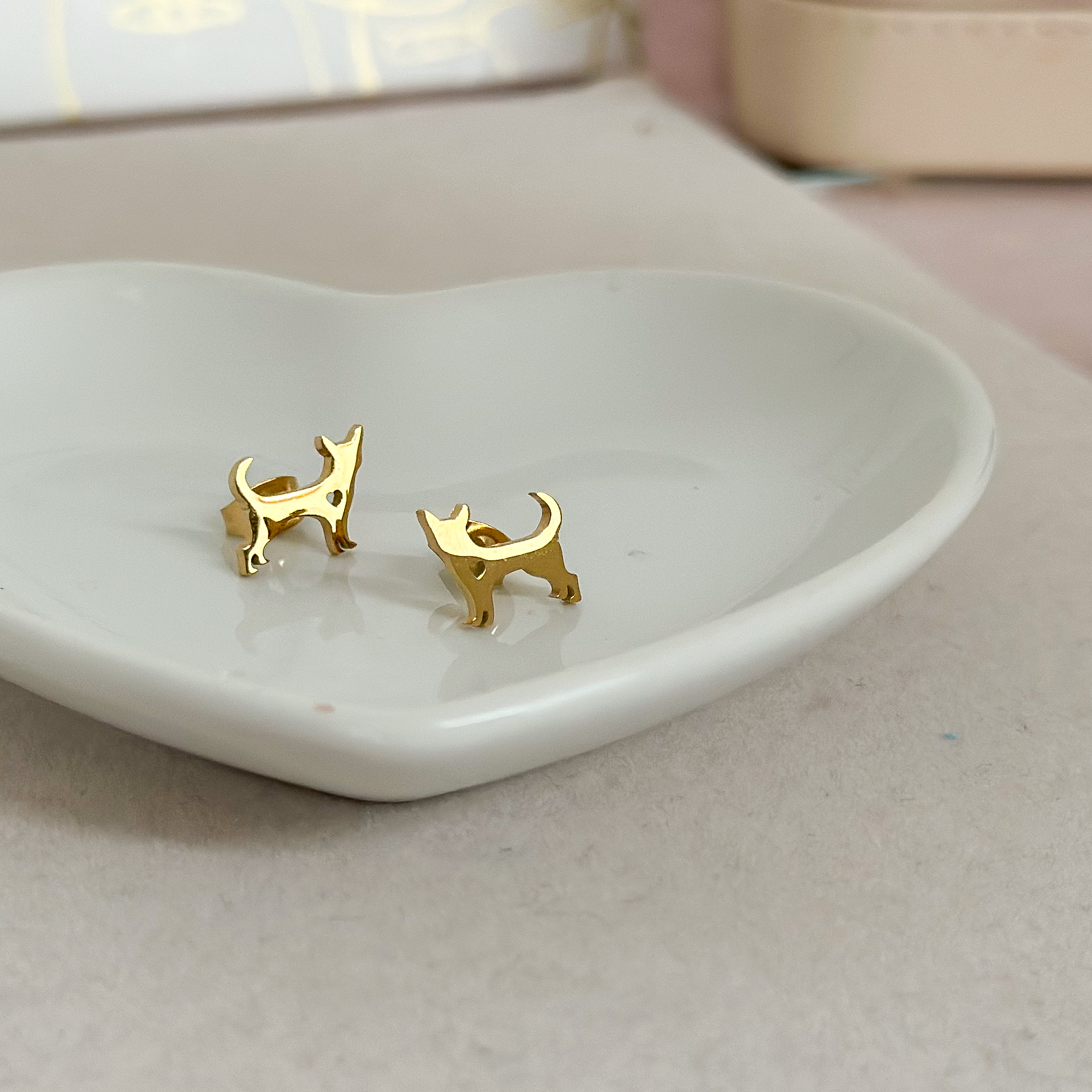 Kolczyki - sztyfty, pieski ze stali szlachetnej