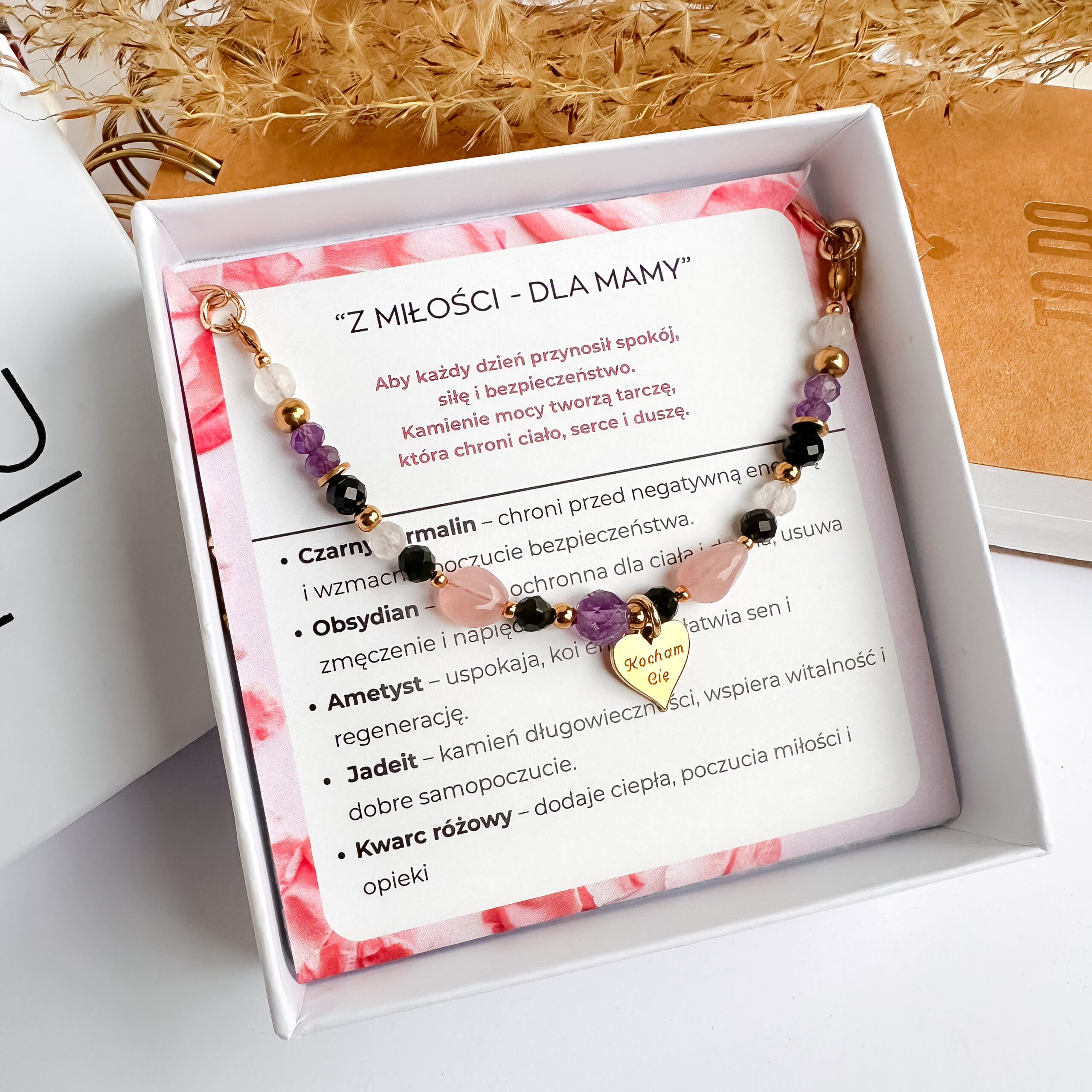 MAMA 💝 Bransoletka na łańcuszku z GRAWEREM "Z miłości do Mamy"