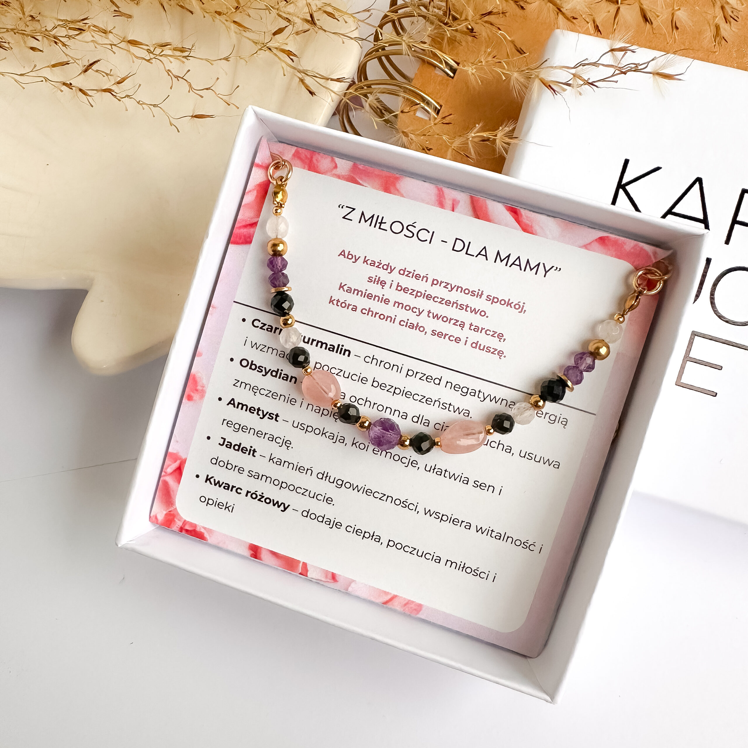 MAMA 💝 Bransoletka na łańcuszku- amulet "Z miłości do Mamy"