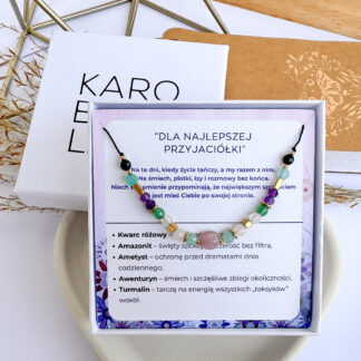 PRZYJACIÓŁKA 💝 Bransoletka na jedwabnej nici- amulet z kamieni naturalnych
