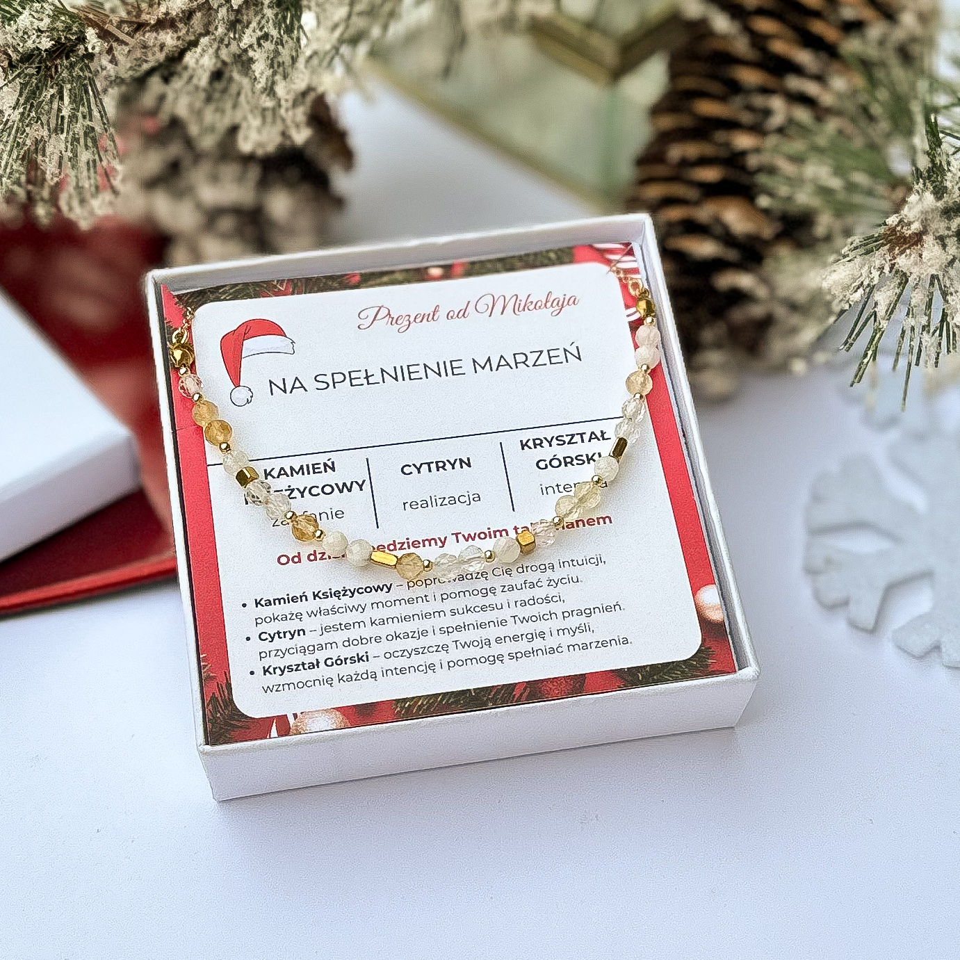 Bransoletka "NA SPEŁNIENIE MARZEŃ" na łańcuszku