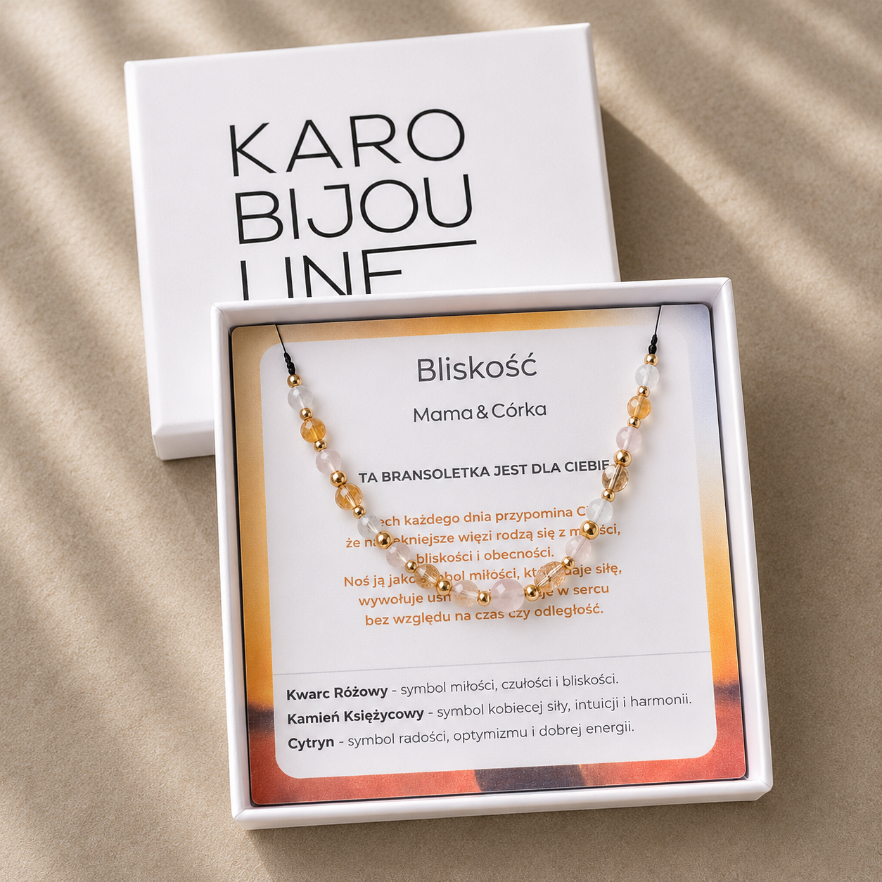 2 w cenie 1 🌸 Bransoletki dla Mamy i Córki z naturalnych kamieni - obrazek 2
